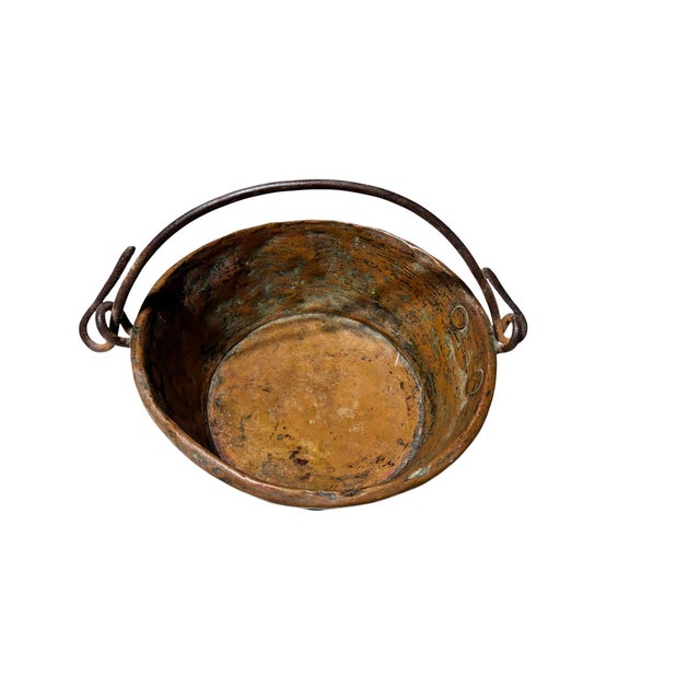 French Great Old French Copper Pan W/Handle 16" W For Sale - Image 3 of 6