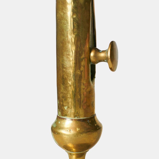 Brass A Collection of sixteen brass candle sticks, various sizes and shapes. For Sale - Image 8 of 8