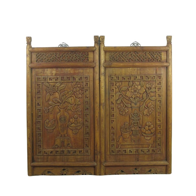 1922 Hand Carved Wall Hanging Panels - a Pair For Sale In Greensboro - Image 6 of 6
