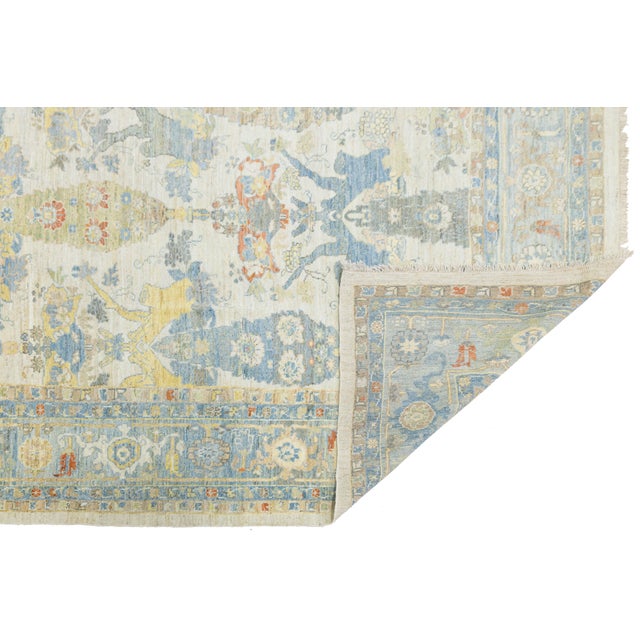 Transitional Transitional Aesthetic Modern Sultanabad Rug – Hand-Knotted Wool – Muted Ivory For Sale - Image 3 of 12