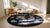 Navy Blue Brilliant Navy Blue Color With Florid and Beautiful Scenery as Design Antique Chinese Peking Rug For Sale - Image 8 of 9