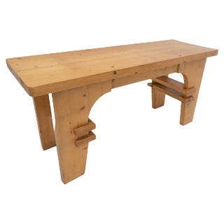 Italian Pine Console, 1960s For Sale