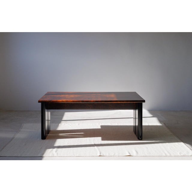 Burlwood Executive Desk, 1980s, in Very Good conditions. Designed 1980 to 1989
