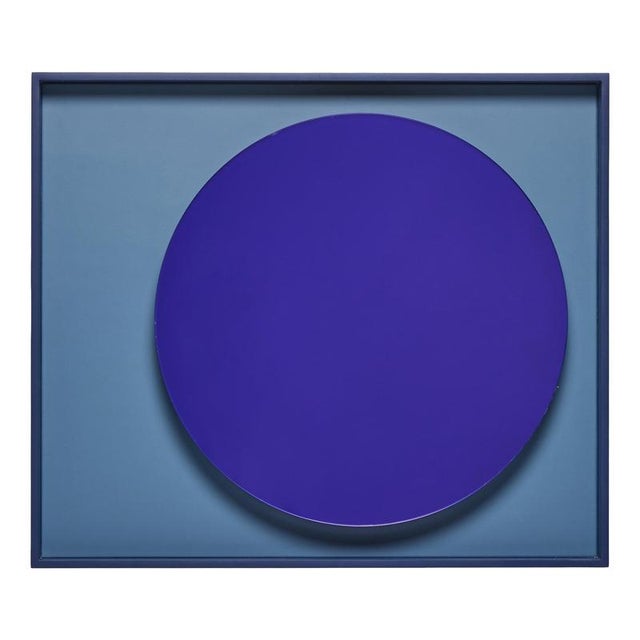 Blue Glass and Lacquered Wood Frame Mirror Moon by Reda Amalou Design For Sale - Image 15 of 15