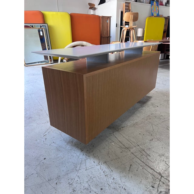 Modern Floating Stone Top Locking Credenza For Sale - Image 9 of 15
