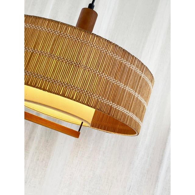 Mid-Century Scandinavian Teak Pendant Disc, 1965 For Sale - Image 10 of 14