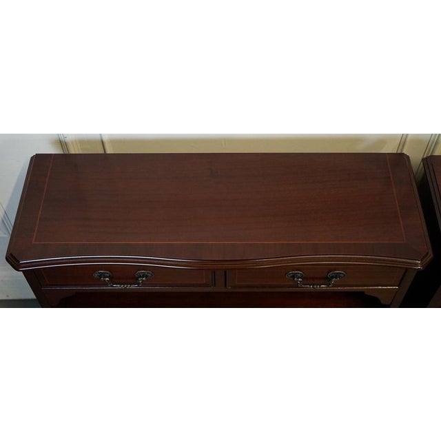 Gold Mahogany Open Dwarf Library Bookcases with Adjustable Shelves For Sale - Image 8 of 13