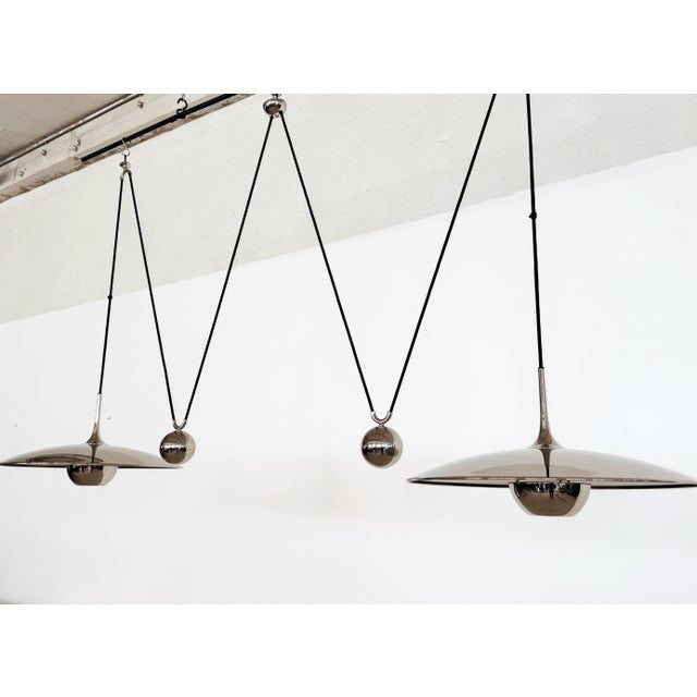 Onos 55 Double Pull Pendant with Counter Weights in Nickel by Florian Schulz, 2010s For Sale - Image 12 of 14