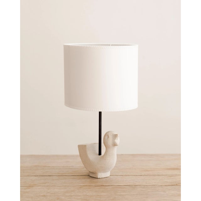 Stone 1970s Cast Stone Bird Chick Table Lamp For Sale - Image 7 of 7