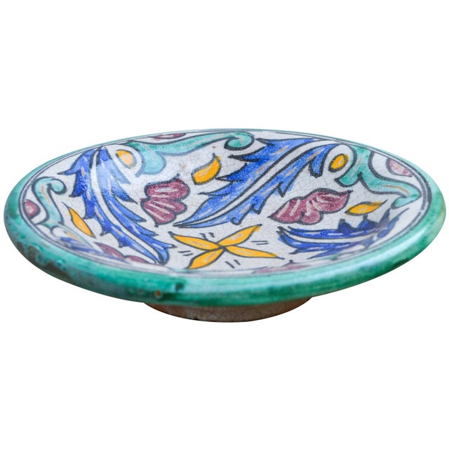 Antique Moorish Ceramic Wall Plate For Sale - Image 4 of 9