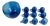 Cobalt Blue Bubbled Glass Punch Set in the style of Biot, 1970, Set of 10 For Sale
