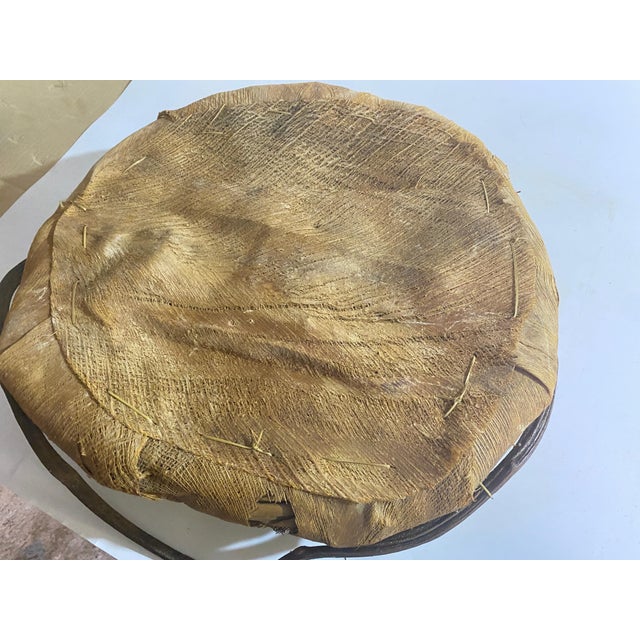 Large Italian Rattan and Wood Basket Bowl Centerpiece, 1970s For Sale - Image 9 of 16