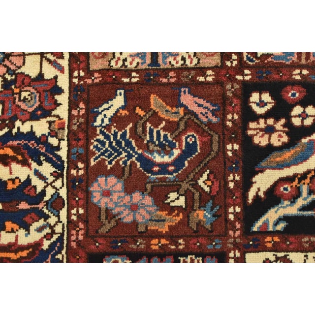 Bakhtiari Rug 5’6” X 9’11” Multicolor Wool Semi-Antique Hand-Knotted Carpet For Sale - Image 10 of 15