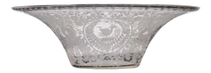 Early 20th Century Bohemian Egermann Engraved Glass Bowl