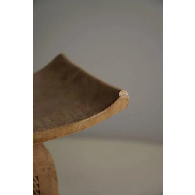 20th Century Wabi Sabi West African Hand Carved Hardwood Stool, 1970s For Sale - Image 10 of 12