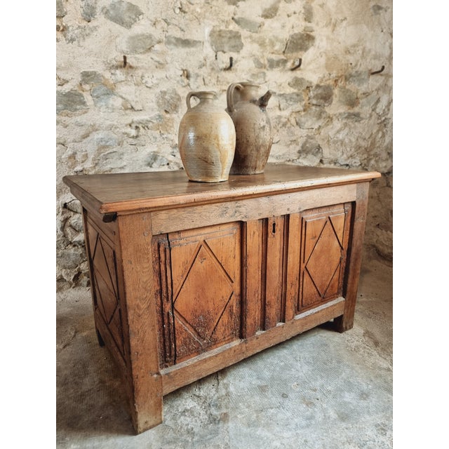 This authentic 17th-century French chest is a fine example of Louis XIII-period craftsmanship. Made from solid oak with...