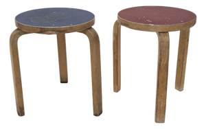 Vintage Stools by Alvar Aalto for Artek, 1950s, Set of 2