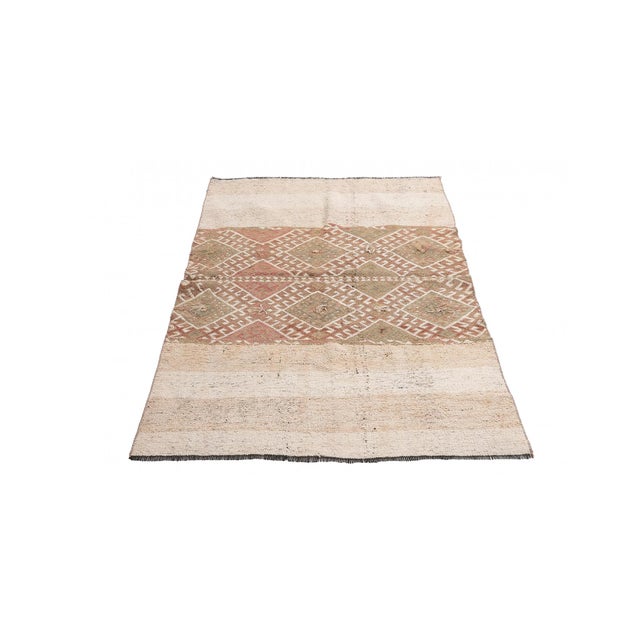 Mid-Century Modern Faded Vintage Decorative Kilim Rug - 3`7″ X 6`5″ For Sale - Image 3 of 6