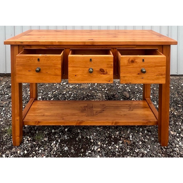 2000 - 2009 Pottery Barn Farmhouse Pine Console / Sideboard For Sale - Image 5 of 12