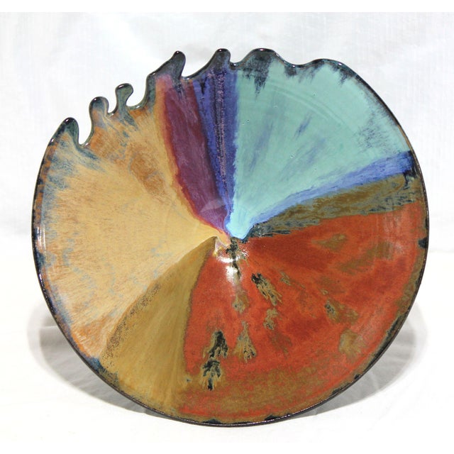 2000 - 2009 Beautiful Rachel Norris Hand Thrown Studio Pottery Centerpiece Bowl For Sale - Image 5 of 6