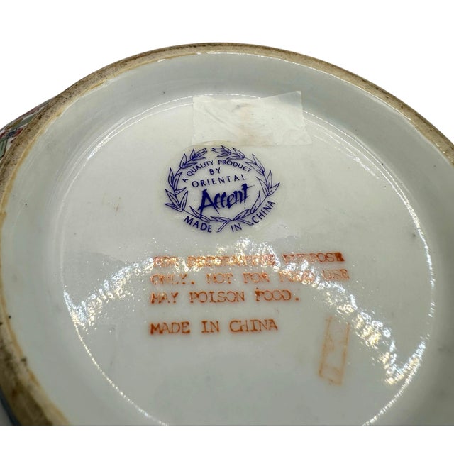 Vintage Blue and White Chinoiserie Porcelain Crown Bowl For Sale In Birmingham - Image 6 of 12