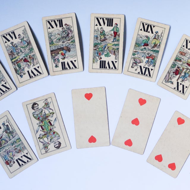 Antique Austrian Josef Glanz Industrie Und Glück Tarock Playing Cards, Vienna, Circa 1880s For Sale - Image 13 of 18