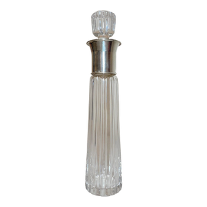 Tall Vintage Mid Century Modern Sterling Silver Crystal Glass Atlantis Decanter
