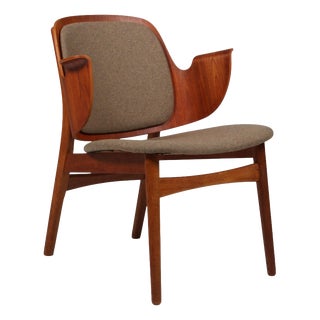 Danish Model 107 Lounge Chair with Oak Frame by Hans Olsen for Bramin, 1960s For Sale