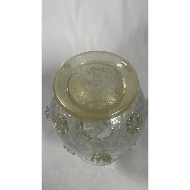 Murano Glass Crystal and Gold Vase from Barovier & Toso For Sale - Image 4 of 7