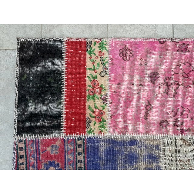 Turkish Mid 20th Century Handmade Entry Wool Runner For Sale - Image 3 of 10