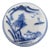 Japanese Shunga Secret Erotica Blue Porcelain Seal Paste or Trinket Jar With Lid For Sale