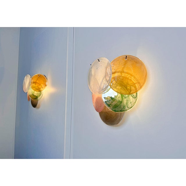 Alabaster Glass Wall Sconces, 1990s, Set of 2 For Sale - Image 14 of 16