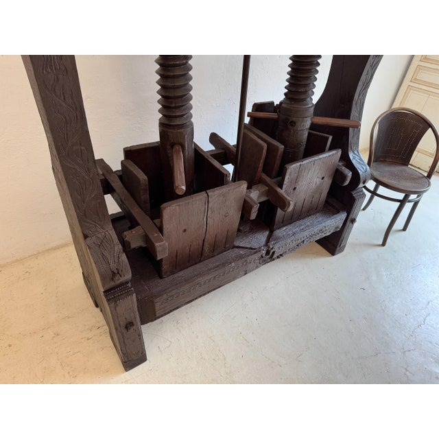 Large Antique Rustic Wine Press For Sale - Image 6 of 18