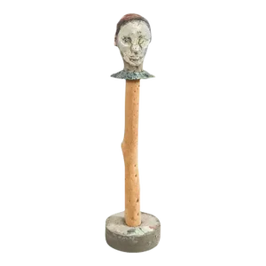 Ira Yeager Sculpture Pierrot Clown Head on Stand