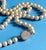 1970s Vintage Mid Century Glass Faux Pearl Necklace With Filigree Box Clasp For Sale - Image 5 of 12