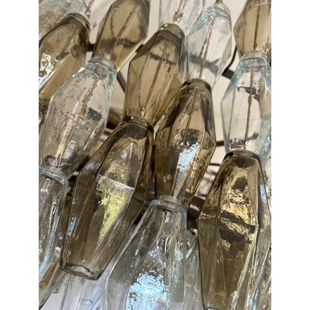 Poliedro Murano Glass Chandelier in Brunish Finish by Simoeng For Sale - Image 6 of 10