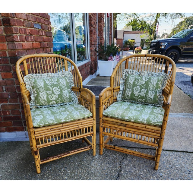 Mid 20th Century Vintage Brighton Pavilion Style Rattan and Cane Chair