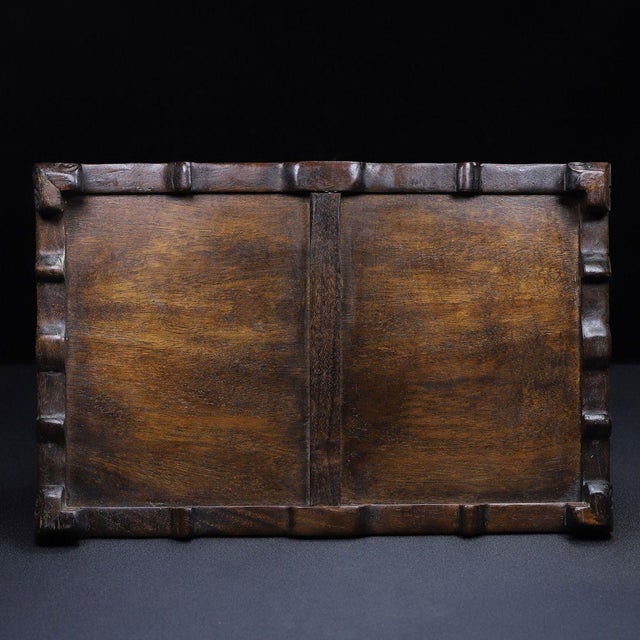 Wooden Tea Tray With Mother-of-Pearl Floral and Bird Inlay For Sale - Image 9 of 10