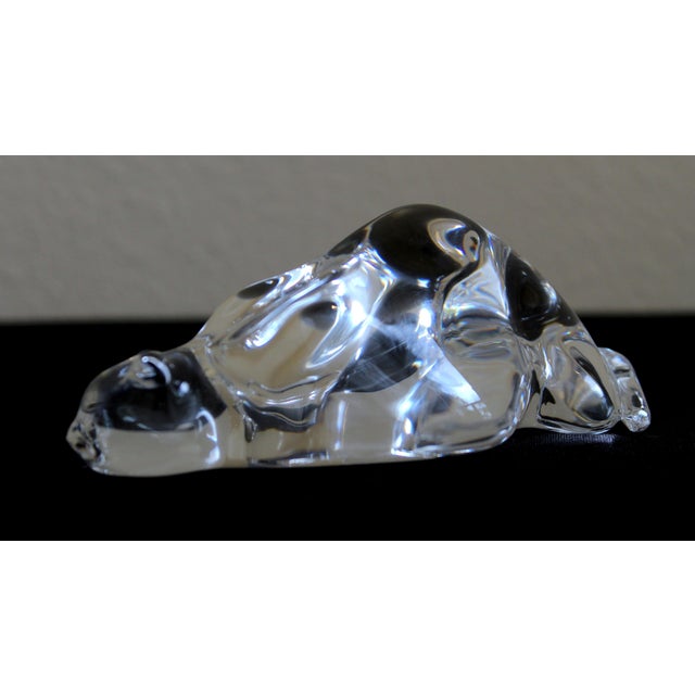 1960s Vintage Steuben Crystal "Roman Cat" Hand Cooler Paperweight by Susan Smyly, Signed, 1979 For Sale - Image 5 of 10
