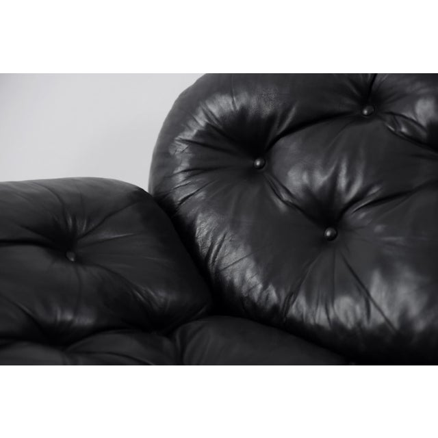 Vintage Scandinavian Sofa in Black Leather by John-Bertil Häggström for Swed-Form, 1970s For Sale - Image 15 of 18