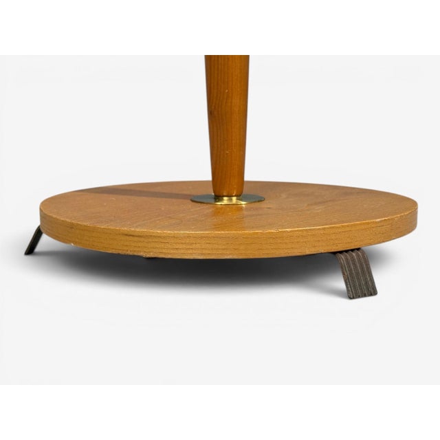 1950s Swedish Modern, Floor Lamp, Stained Wood, Fabric, Sweden For Sale - Image 13 of 13
