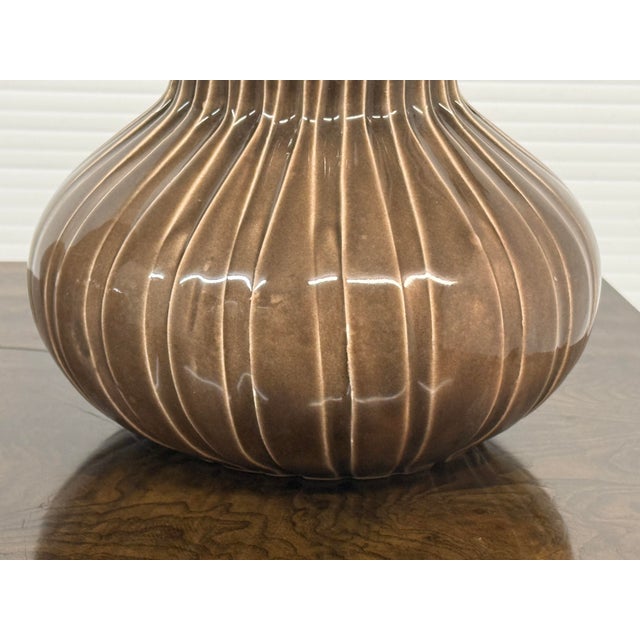 Barbara Eigen Ribbed Ceramic Vases, Pair For Sale - Image 9 of 12