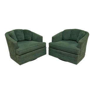 Mid Century Swivel Club Chairs by Kaylyn, a Pair For Sale