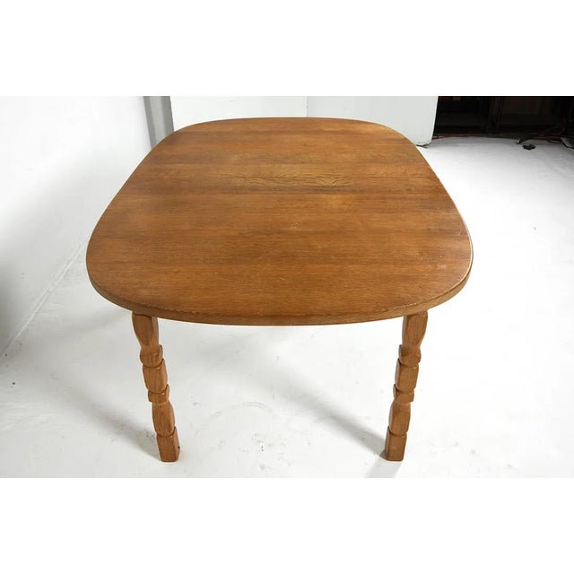 1970s Vintage Danish Oval Oak Dining Table in Manner of Henning Kjærnulf For Sale - Image 4 of 10