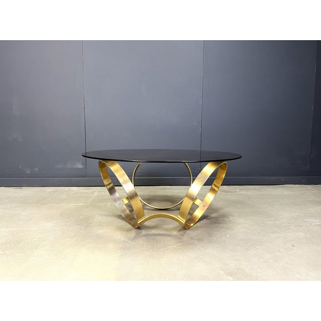Vintage Brass Coffee Table attributed to Knut Hesterberg, 1970s For Sale - Image 14 of 14