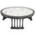 Black Round Triple Colonnaded Marble Patchwork Top Coffee Table For Sale - Image 8 of 8