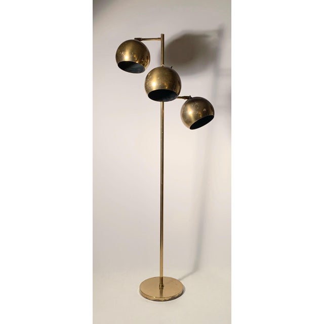 Mid 20th Century Vintage Koch & Lowy Sonneman Arredoluce Angelo Lelii Brass Floor Lamps For Sale - Image 5 of 6
