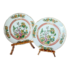 Antique Coalport Indian Tree Dinner Plates, c.1881-1890, a Pair