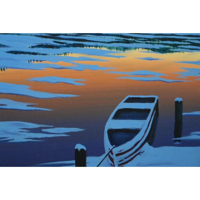 Sunset Seascape Painting Wall Art - Original Acrylic Art by Randall Seals 16x20 Inches 1998 For Sale - Image 4 of 5