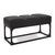 The Roma Leather Bench features an iron frame with beautifully curved corners in a matte bronze finish and black channeled...